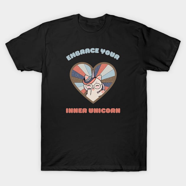 Embrace your inner unicorn - a cute kawaii caticorn T-Shirt by Cute_but_crazy_designs